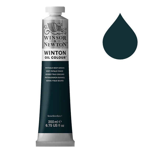 Winsor & Newton Winton peinture à l'huile (200 ml) - 048 vert phtalo foncé 1437048 410350 - 1