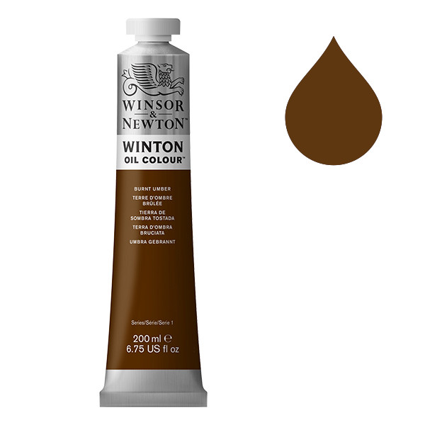 Winsor & Newton Winton peinture à l'huile (200 ml) - 076 terre d'ombre brûlée 1437076 410305 - 1