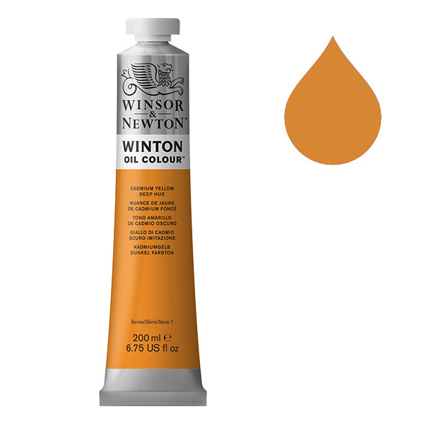 Winsor & Newton Winton peinture à l'huile (200 ml) - 115 nuance de jaune de cadmium foncé 1437115 410310 - 1