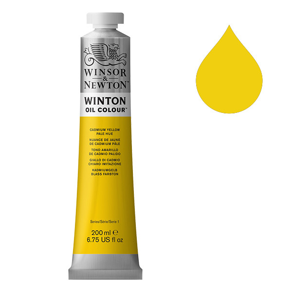 Winsor & Newton Winton peinture à l'huile (200 ml) - 119 nuance de jaune de cadmium pâle 1437119 410312 - 1