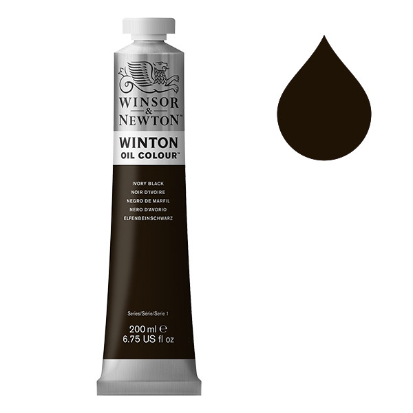Winsor & Newton Winton peinture à l'huile (200 ml) - 331 noir d'ivoire 1437331 410324 - 1