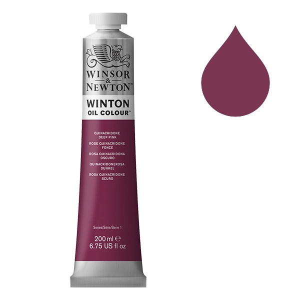 Winsor & Newton Winton peinture à l'huile (200ml) - 250 rose quinacridone foncé 1437250 410351 - 1