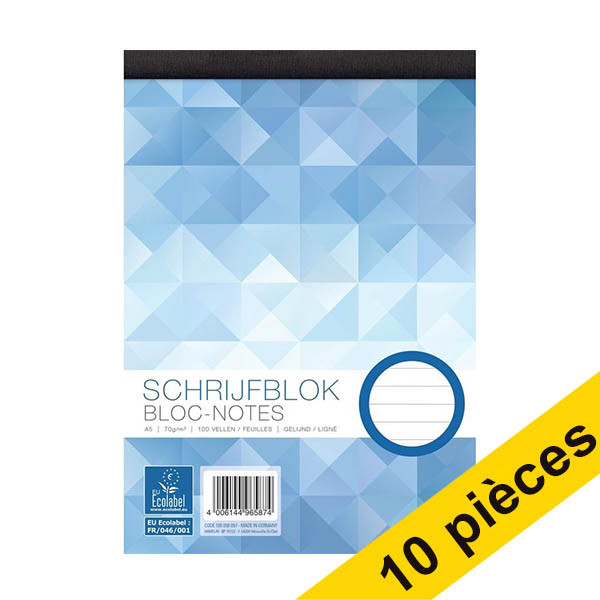 Work Offre : 10x WORK bloc de cours A6 ligné 70 g/m² 100 feuilles  302906 - 1