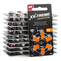 XX-TREME Longlife Extra 13 / PR48 / piles pour appareils auditifs 120 pièces (marque 123accu) - orange A1200020