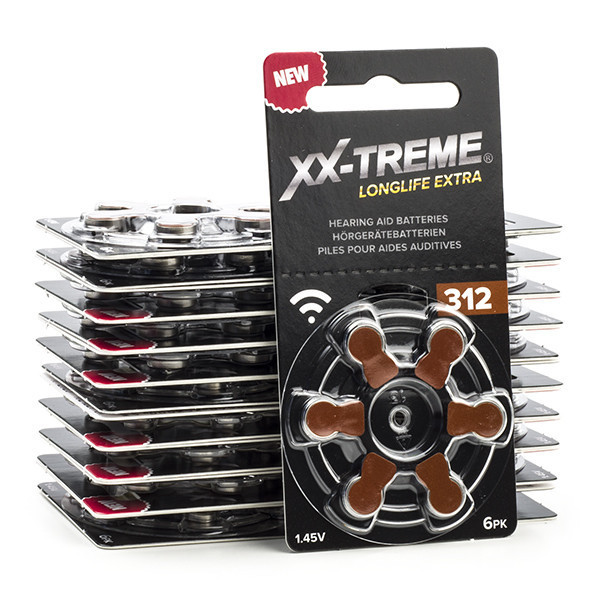 XX-TREME Longlife Extra 312 / PR41 / piles pour appareils auditifs 120 pièces (marque 123accu) - marron A1200017 - 1