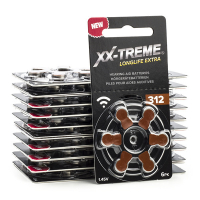XX-TREME Longlife Extra 312 / PR41 / piles pour appareils auditifs 120 pièces (marque 123accu) - marron A1200017