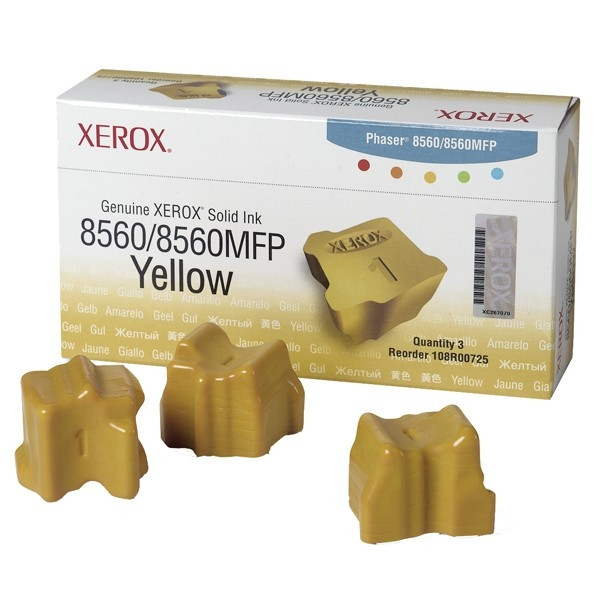 Xerox 108R00725 encre solide jaune 3 pièces (d'origine) 108R00725 047222 - 1