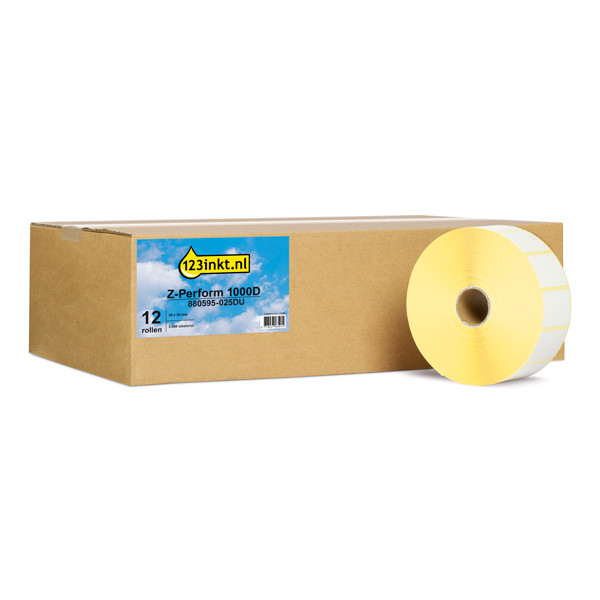 Marque 123encre remplace Zebra Z-Perform 1000D étiquettes (880595-025) 38 x 25 mm (12 rouleaux) 140001 - 1