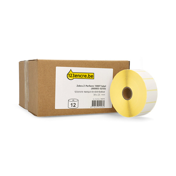 Marque 123encre remplace Zebra Z-Perform 1000T (880003-025D) étiquette 38 x 25 mm (12 rouleaux) 145215 - 1