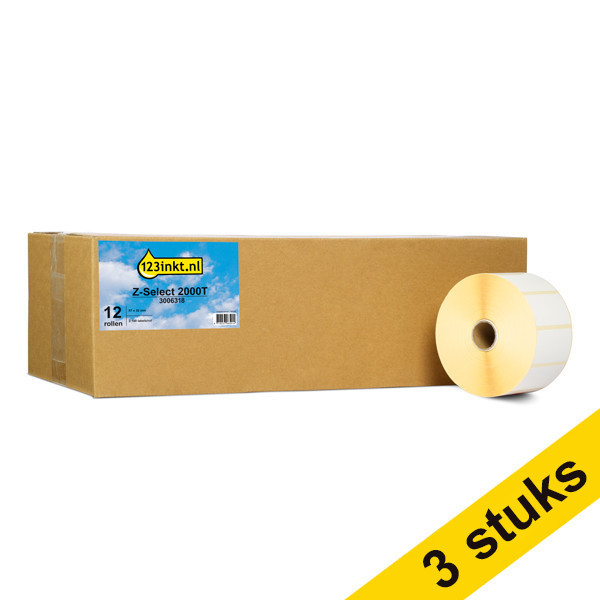 Offre : 3x Marque 123encre remplace Zebra Z-Select 2000T (3006318) étiquette pour pbarmacie 57 x 32 mm 653467 - 1