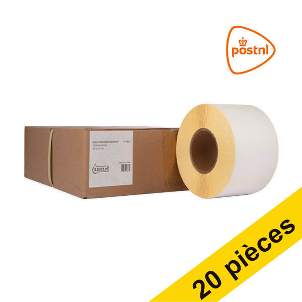 Offre : 5x Marque 123encre remplace Zebra Z-Perform 1000D étiquettes d'expédition PostNL (3006306-T) 100 x 150 mm (4 rouleaux) 653116 - 1