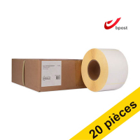 Offre : 5x Marque 123encre remplace Zebra Z-Perform 1000D étiquettes d'expédition bpost (3006306-T) 100 x 150 mm (4 rouleaux) 653356