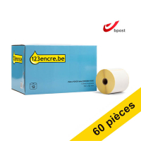 Offre : 5x Marque 123encre remplace Zebra Z-Perform 1000D étiquettes bpost (800284-605) 102 x 152 mm (12 rouleaux) 653366