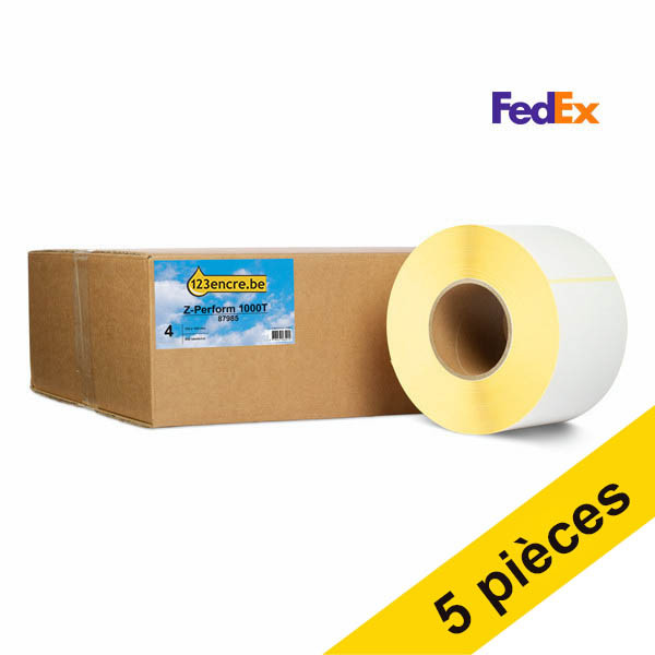 Offre : 5x Marque 123encre remplace Zebra Z-Perform 1000T étiquettes FedEx (87985) 102 x 152 mm (4 rouleaux) 653310 - 1