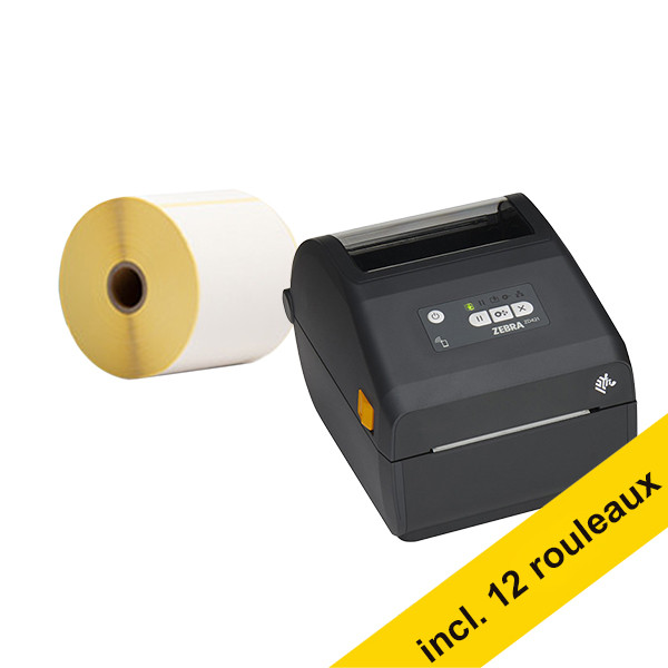 Zebra ZD421d imprimante d'étiquettes thermique directe avec Ethernet + 12 rouleaux d'étiquettes 833470 - 1