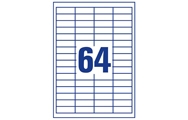 64 par feuille (48,5 x 16,9 mm)