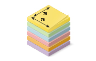 76 x 76 mm (standard)