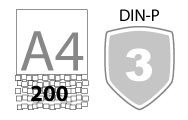 Din P-3 (200 copeaux par A4)