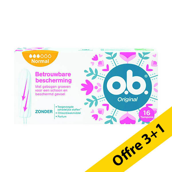 Offre : 4x o.b. Original Normal tampons (16 pièces) SOB00031 - 1