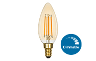 Ampoule bougie dimmable or