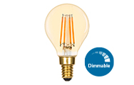 Ampoule sphérique dimmable or