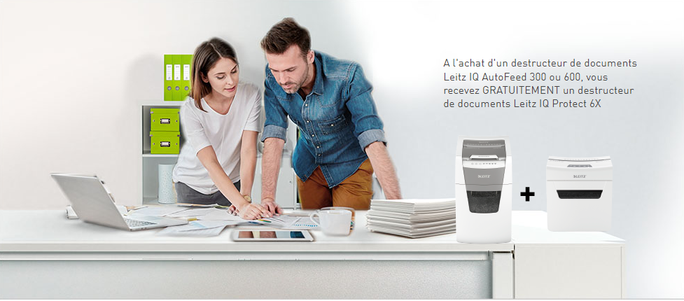 Leitz IQ Autofeed 300/600 papiervernietigers-actie