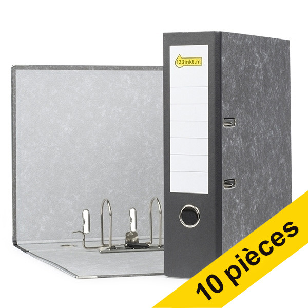 Offre : 10x 123encre classeur en carton A4 80 mm noir marbré 8 + 2 gratuits !