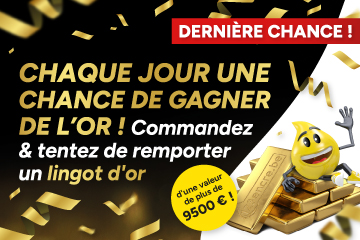Commandez et gagnez. Tentez chaque jour de remporter de l'or