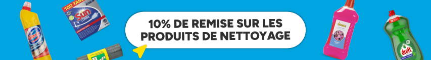 10% de remise sur les produits de nettoyage