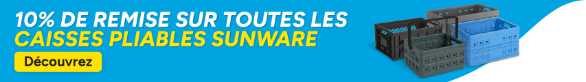 Remise sur toutes les caisses pliables Sunware Remise sur toutes les caisses pliables Sunware