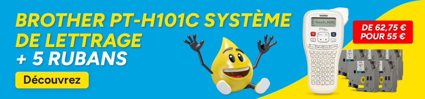 Système de lettrage Brother PT-H101C + 5 rubans Système de lettrage Brother PT-H101C + 5 rubans