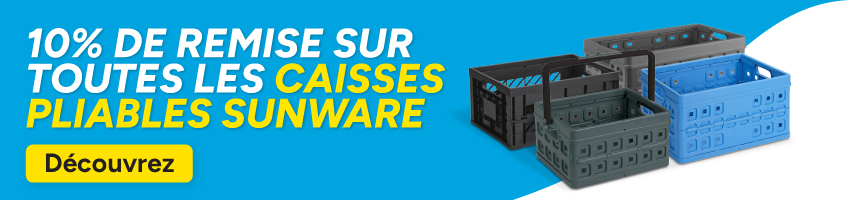 Remise sur toutes les caisses pliables Sunware Remise sur toutes les caisses pliables Sunware