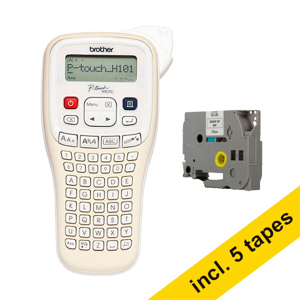 Brother PT-H101C système de lettrage édition limitée + 5 rubans noirs sur blancs